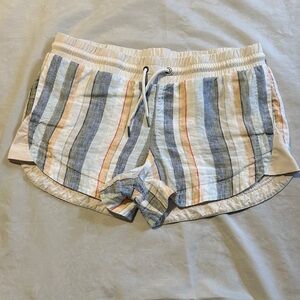 Athleta Linen Striped Shirts Sz 8